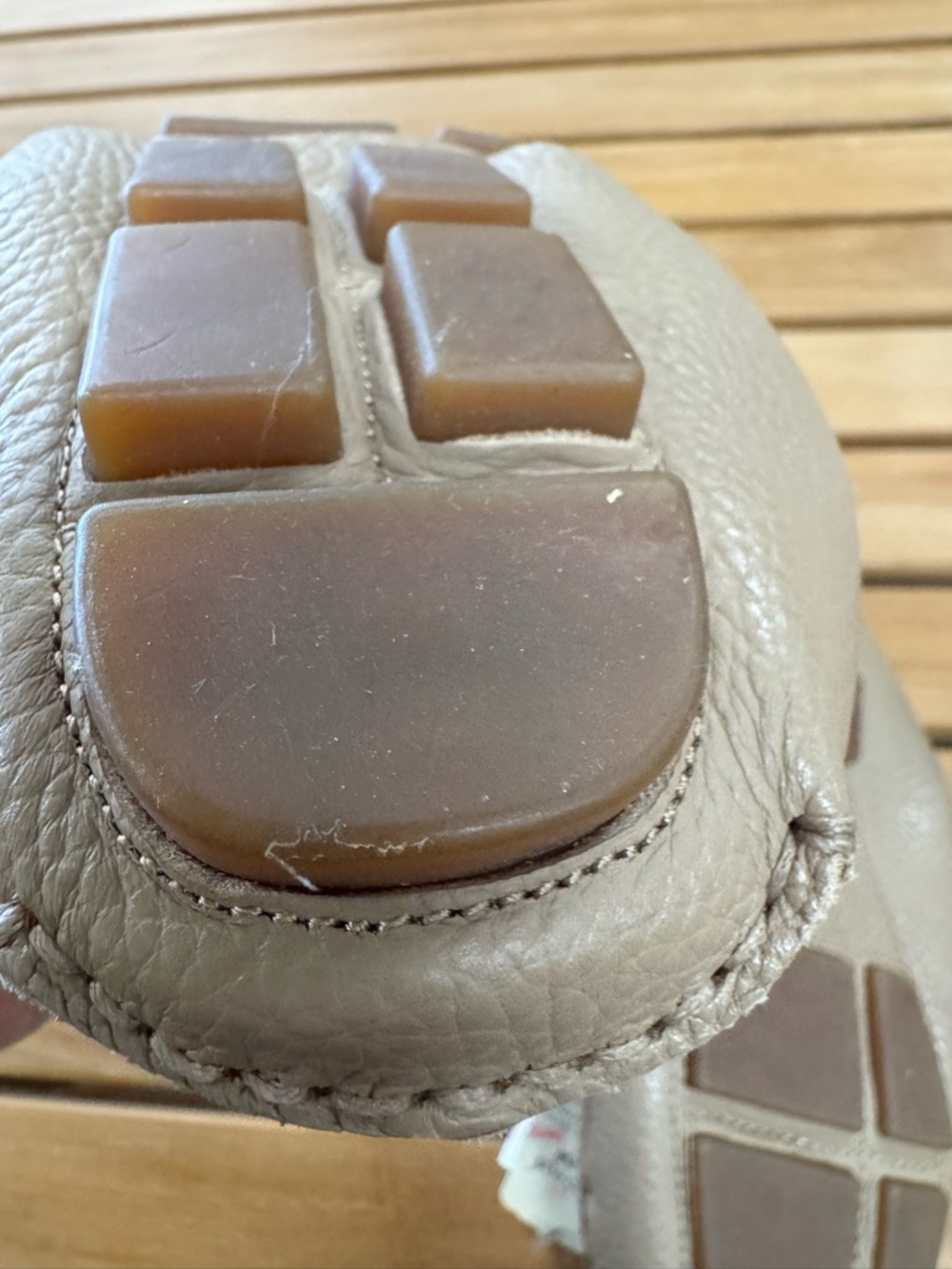 Talbots genuine leather moccasins. Size 8 two pairs. Beige is new with tags - Picture 9 of 10